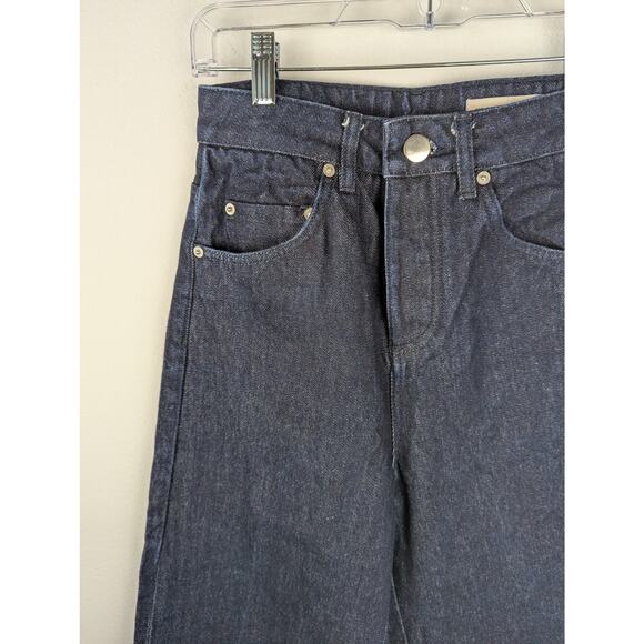 Asos Womens Jeans Sz 4Wide leg,Button fly,Dark Navy see Meas - Picture 2 of 9